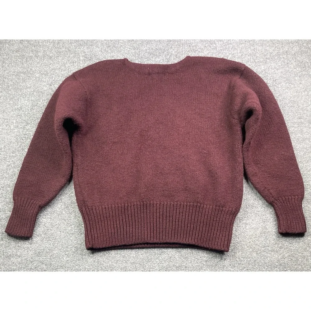 Vintage Polo Ralph Lauren Pullover Men's XL Burgundy Knit 100% Wool Heavyweight